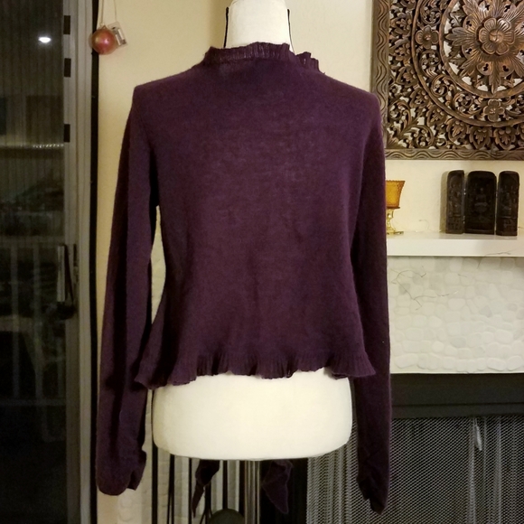 Last chance! Laundry Cashmere Ruffle Tie Cardigan - Picture 2 of 6